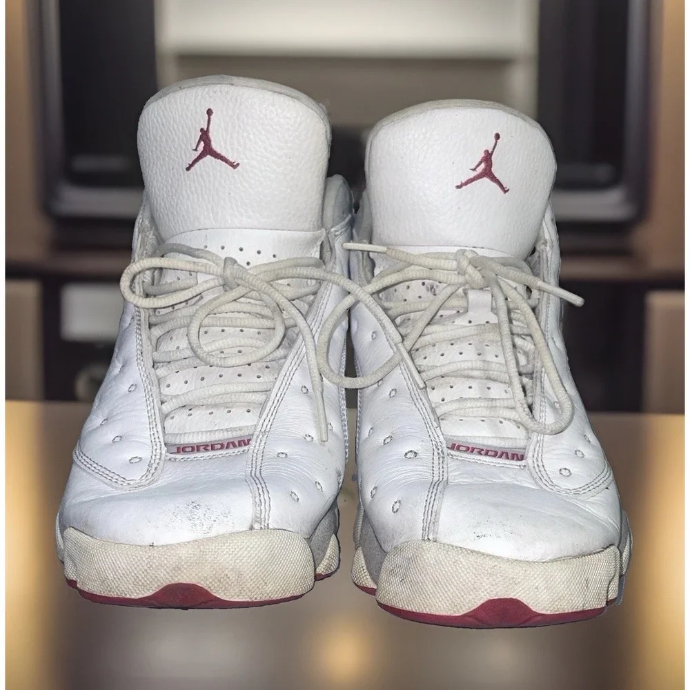 Jordan Air Jordan 13 Retro Grey White Red High Top Leather Sneaker Mens 9
